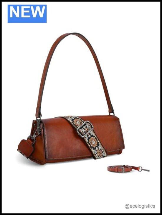 Handbags - Vintage Genuine Leather Crossbody Bag Purse with 3 Adjustable Straps